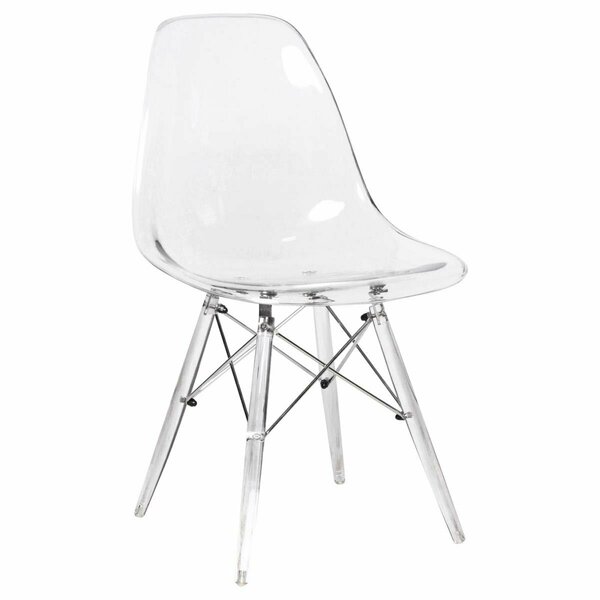Kd Americana 32.40 in. Dover Molded Side Chair with Acrylic Base, Clear KD2609647